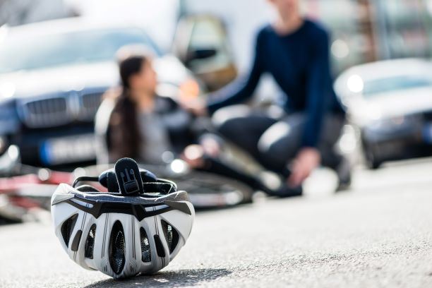 image of a bicycle helmet on the ground